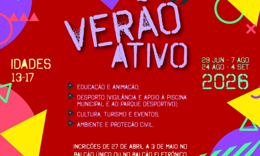 VERÃO ATIVO 2026 – Vive um verão diferente!
Tens entre 13 e 17 anos? Então esta…