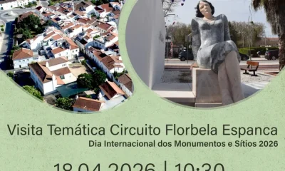 VISITA TEMÁTICA AO CIRCUITO FLORBELA ESPANCA | 18 ABRIL | 10H30 | VILA VIÇOSA 
…