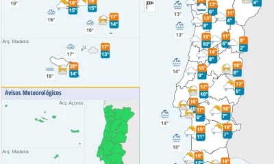 Sul do país com céu nublado e descida de temperatura