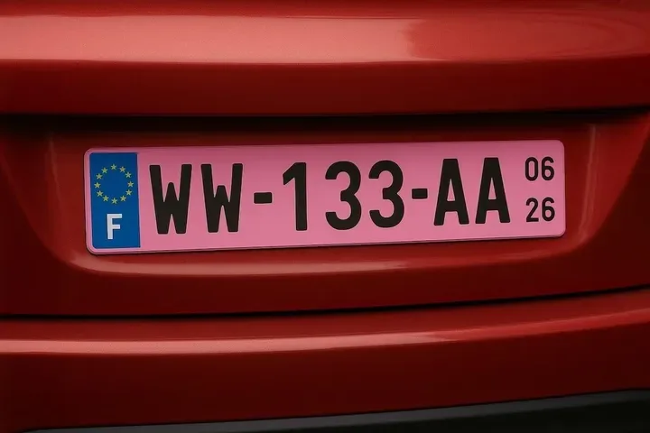 França implementa matrículas cor-de-rosa para veículos temporários