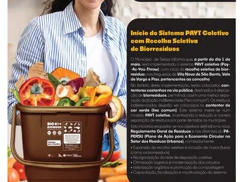 Serpa lança sistema PAYT e recolha de biorresíduos em três freguesias a 1 de maio