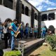 A Trupe Euterpe, grupo de animação de rua da Sociedade Musical Euterpe, a dar o …