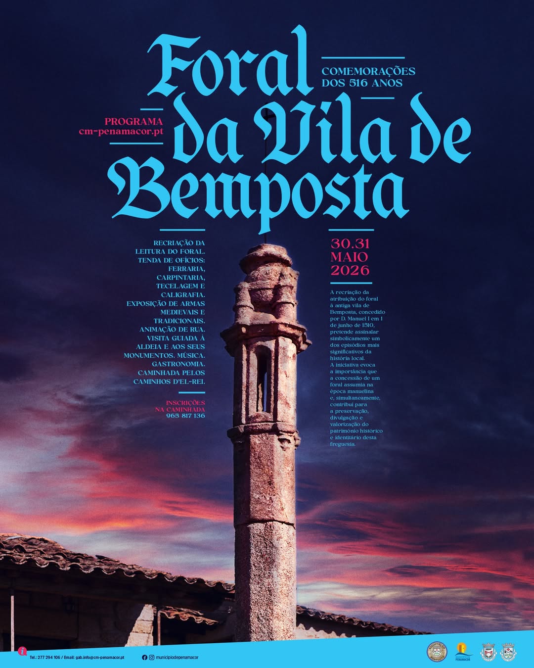 Bemposta assinala 516 anos da atribuição do foral com programa comemorativo

A A…