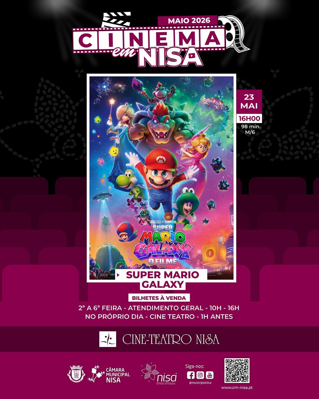 𝐂𝐢𝐧𝐞𝐦𝐚 𝐧𝐨 𝐂𝐢𝐧𝐞 𝐓𝐞𝐚𝐭𝐫𝐨 𝐞𝐦 𝐍𝐢𝐬𝐚
23 de maio, 16h – 𝐒𝐮𝐩𝐞𝐫 𝐌𝐚́𝐫𝐢𝐨: 𝐆𝐚𝐥𝐚𝐱𝐲
Trailer:… 𝐂𝐢𝐧𝐞𝐦𝐚 𝐧𝐨 𝐂𝐢𝐧𝐞 𝐓𝐞𝐚𝐭𝐫𝐨 𝐞𝐦 𝐍𝐢𝐬𝐚
23 de maio, 16h – 𝐒𝐮𝐩𝐞𝐫 𝐌𝐚́𝐫𝐢𝐨: 𝐆𝐚𝐥𝐚𝐱𝐲
Trailer:…
