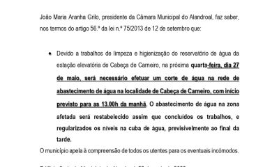 Corte de Água 
 27 de maio 
Cabeça de Carneiro 

#CorteDeAgua
#aldeiadosmarmelos…