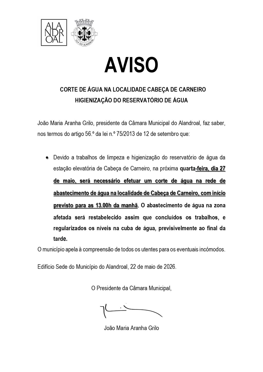 Corte de Água 
 27 de maio 
Cabeça de Carneiro 

#CorteDeAgua
#aldeiadosmarmelos…