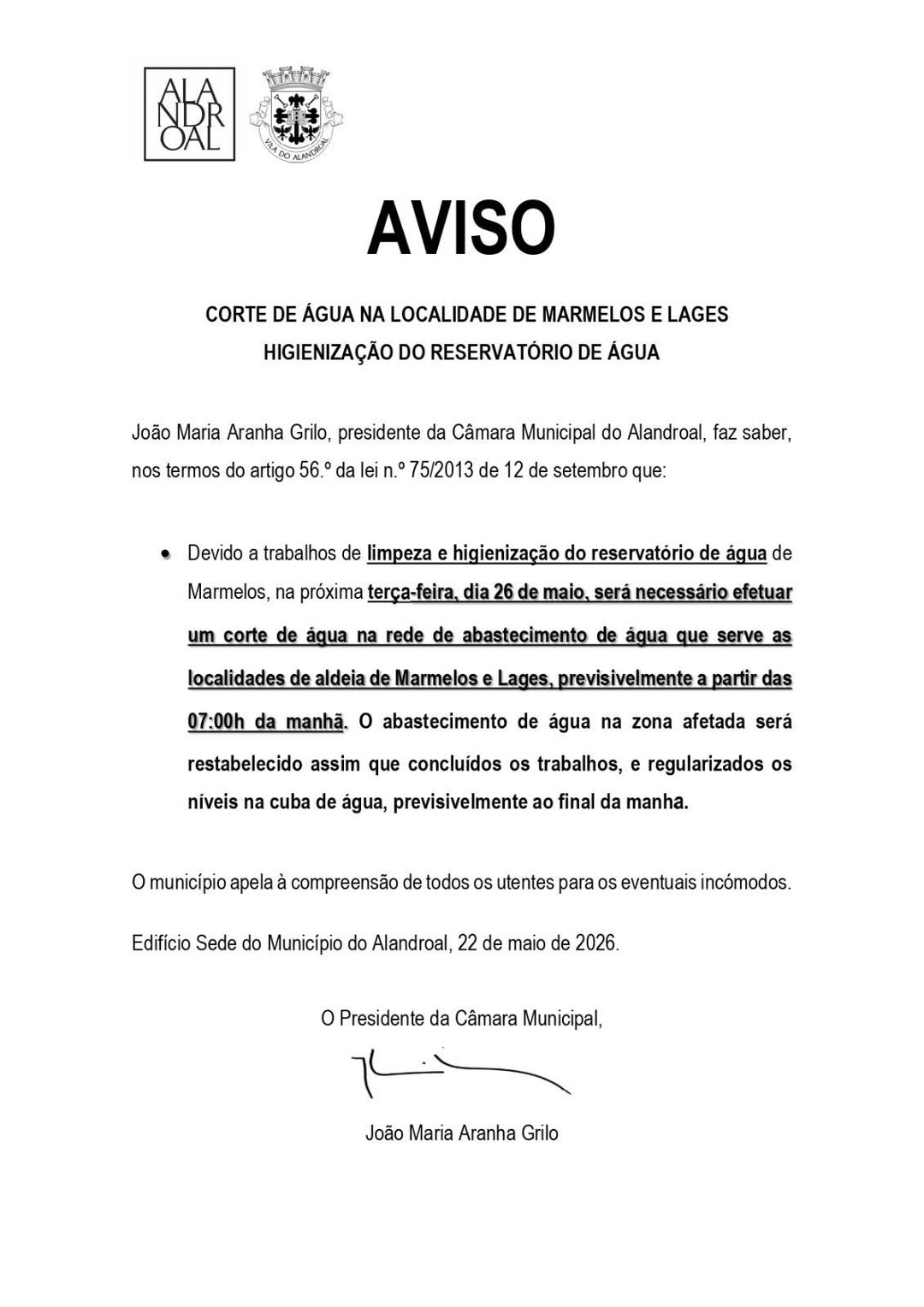 Corte de Água 
 26 de maio 
Aldeia dos Marmelos e Lages  

#CorteDeAgua
#aldeiad…
