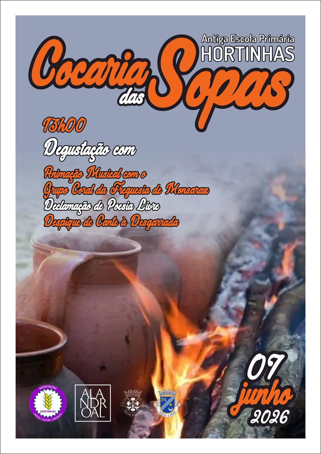 Cocaria das Sopas 

7 de junho
13h00
Antiga Escola Primária das Hortinhas 

#mun…