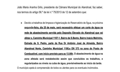 Corte de Água 
 25 de maio 
Zona Alta, Alandroal 

#CorteDeAgua
#alandroal