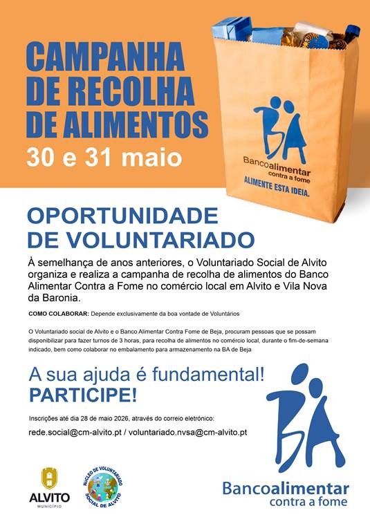 Campanha de Recolha de Alimentos

Amanhã, durante a manhã, haverá voluntários no…
