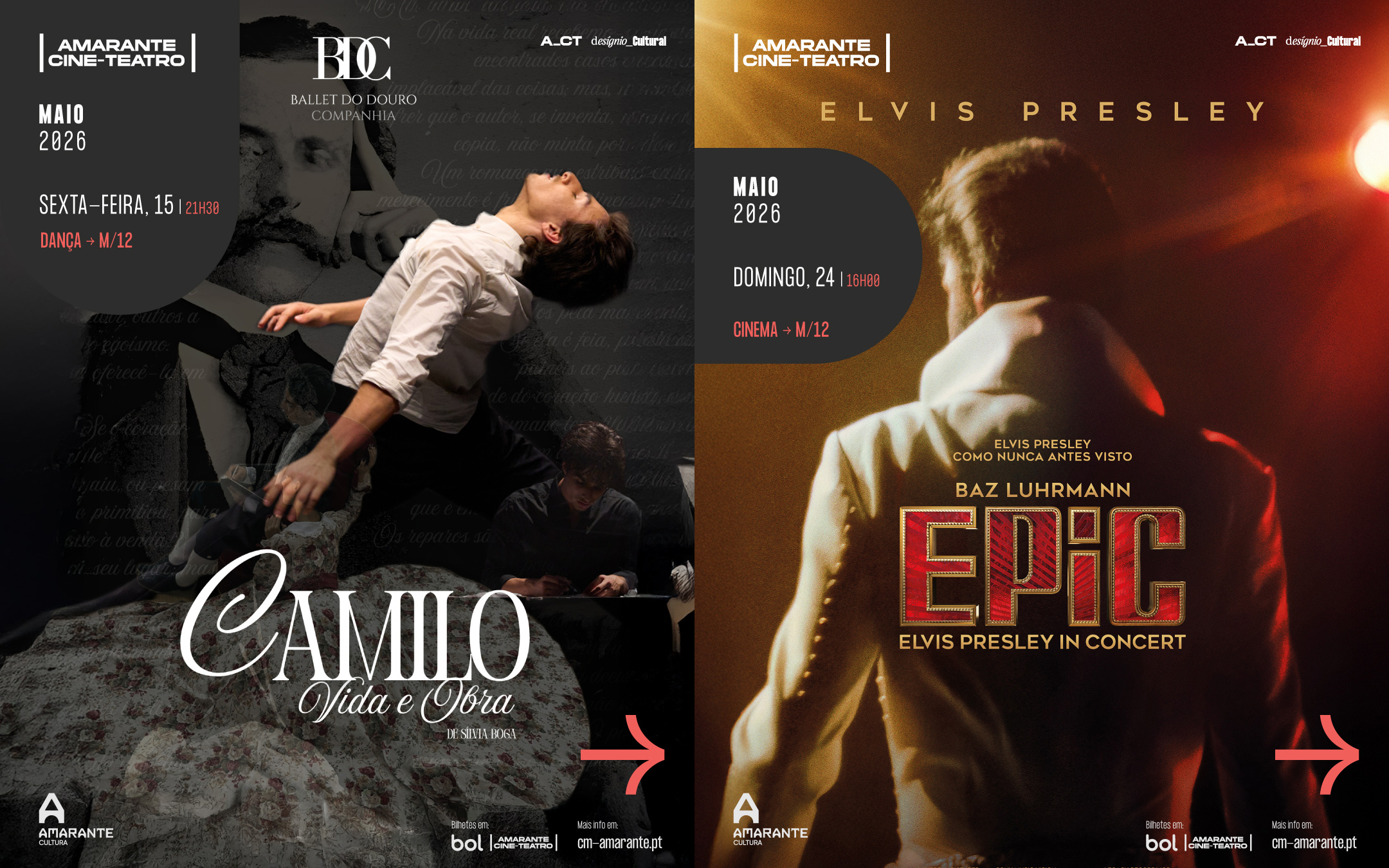 Amarante Cine-Teatro recebe “Camilo – Vida e Obra” e documentário sobre Elvis Presley em maio