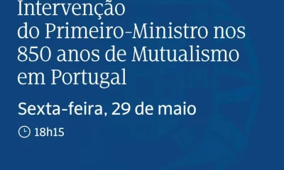 Assista à transmissão em direto da Intervenção do Primeiro-Ministro nos 850 anos…
