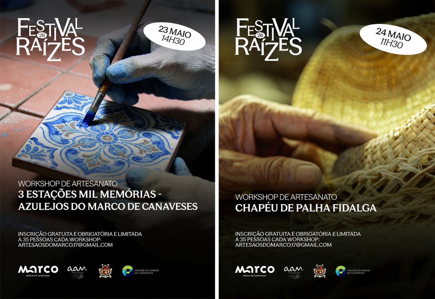Associação dos Artesãos do Marco promove workshops de azulejo e chapéu de palha no Festival Raízes