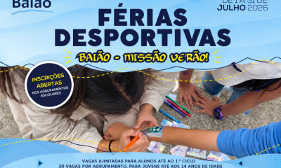 Baião abre inscrições para férias desportivas com atividades durante todo o mês de julho