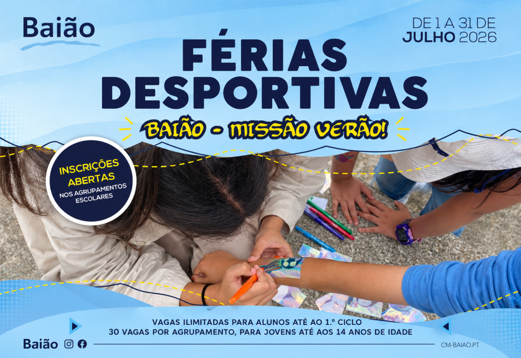 Baião abre inscrições para férias desportivas com atividades durante todo o mês de julho