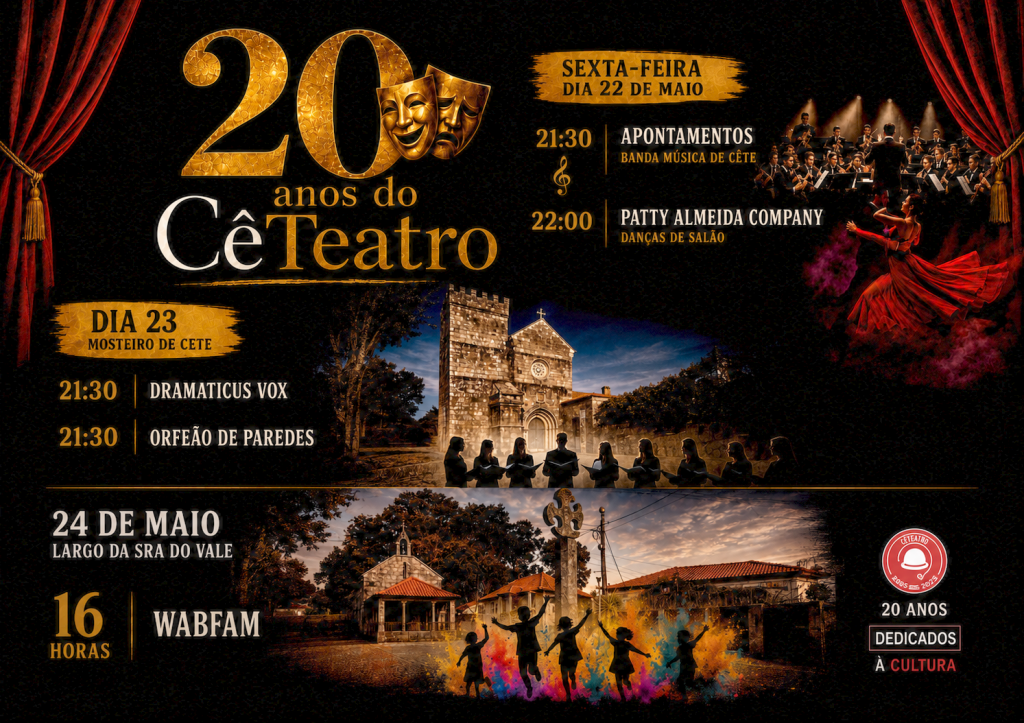 CêTeatro celebra 20 anos com programa de três dias em Cête (Paredes)