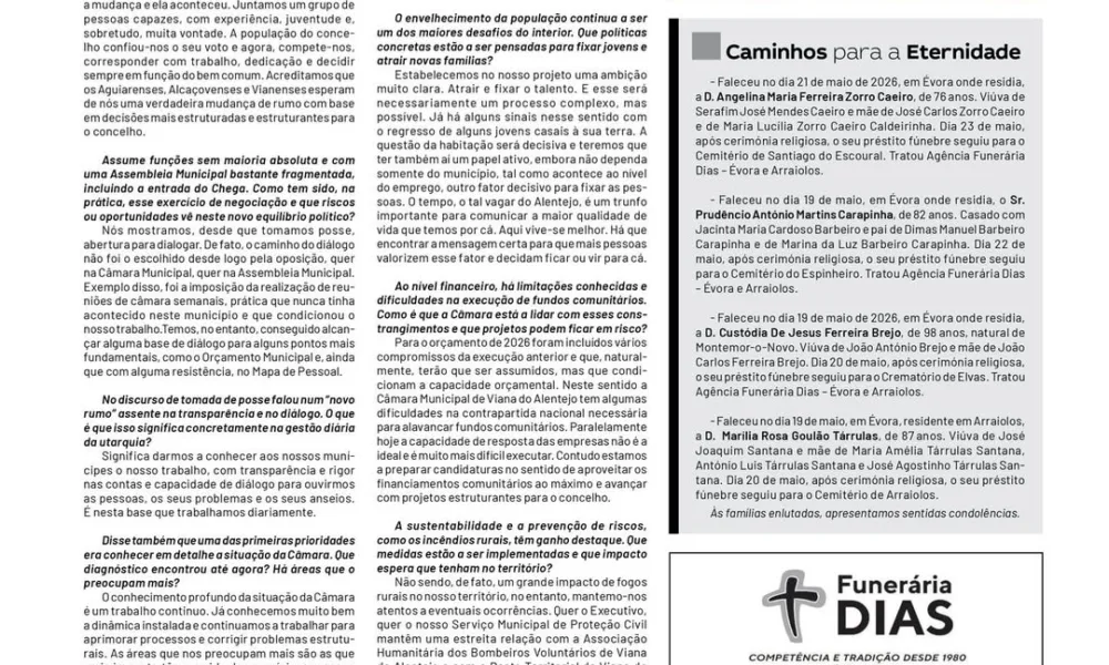 Entrevista ao presidente da Câmara Municipal de Viana do Alentejo, Luís Metrogo…
