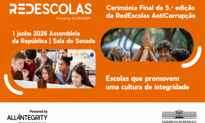 Escolas da região do Tâmega e Sousa participam na cerimónia final da RedEscolas AntiCorrupção na Assembleia da República