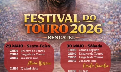 FESTIVAL DO TOURO 2026 | BENCATEL 
Reserve na sua agenda:
  29 a 31 de Maio de …