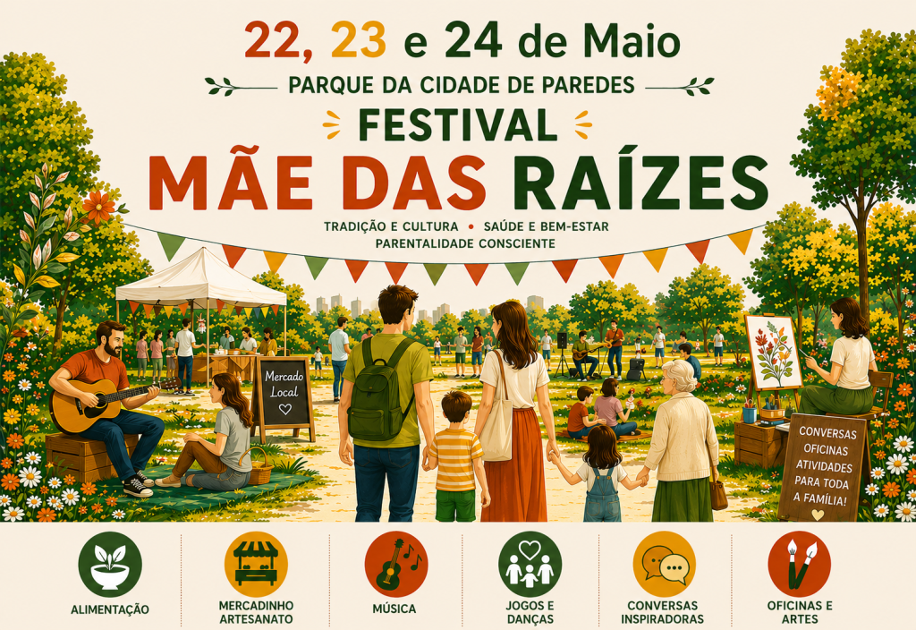 Festival Mãe das Raízes decorre no Parque da Cidade de Paredes de 22 a 24 de maio com atividades para todas as idades