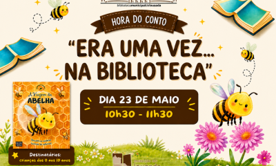 Hora do Conto “Era uma vez… na biblioteca” em Lousada a 23 de maio com “A viagem da abelha”