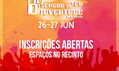 INSCRIÇÕES ABERTAS | ESPAÇOS NO RECINTO | FIM DE SEMANA DA JUVENTUDE 2026 
O Mun…