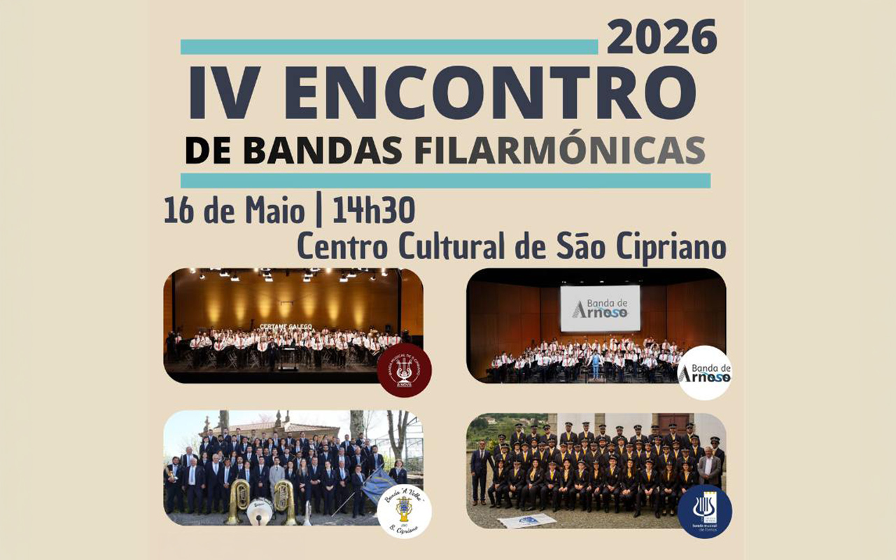 IV Encontro de Bandas Filarmónicas realiza-se em São Cipriano (Resende) a 16 de maio