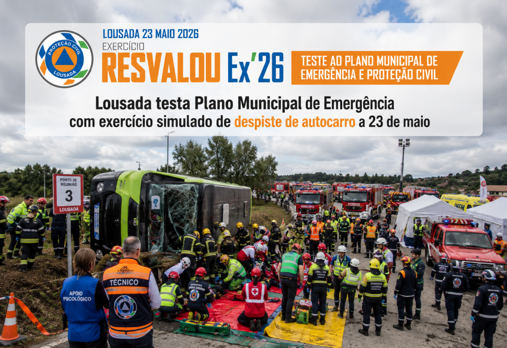Lousada testa Plano Municipal de Emergência com exercício simulado de despiste de autocarro a 23 de maio