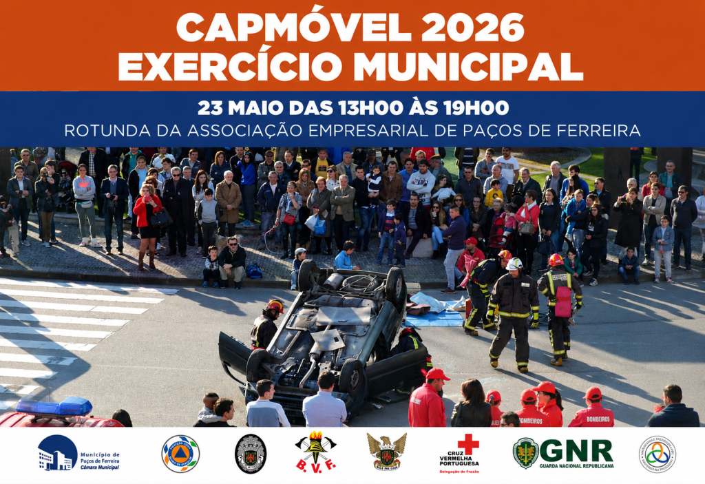 Paços de Ferreira realiza exercício “CapMóvel 2026” a 23 de maio com simulação de acidente envolvendo matérias perigosas