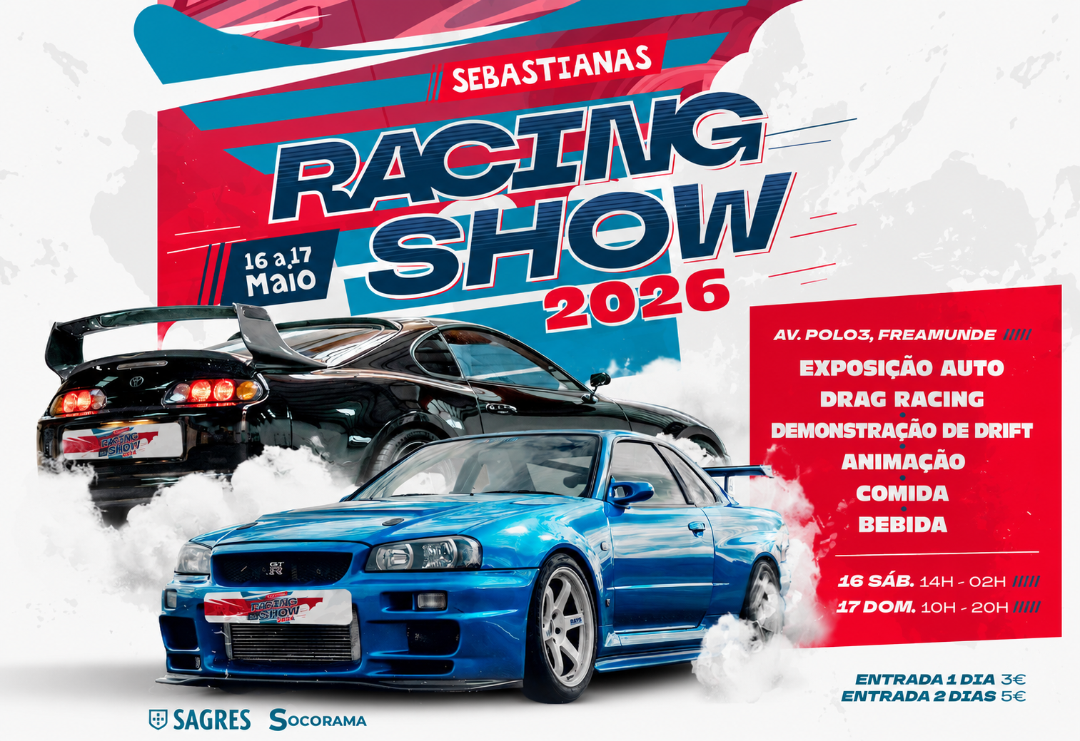Sebastianas Racing Show 2026 realiza-se em Freamunde a 16 e 17 de maio com drag racing e demonstrações de drift