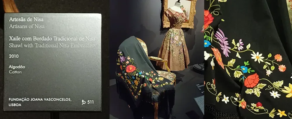 Nisa na Gulbenkian: Xaile bordado tradicional brilha ao lado de Givenchy em exposição de arte e moda