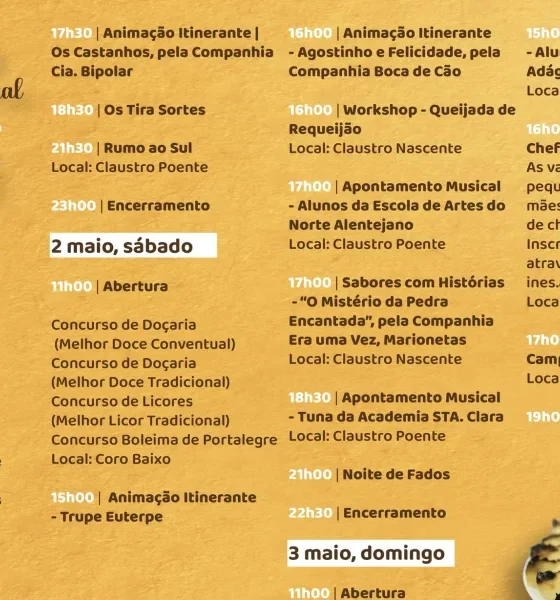 A não perder: XXIV Feira da Doçaria Conventual e Tradicional anima Portalegre até domingo