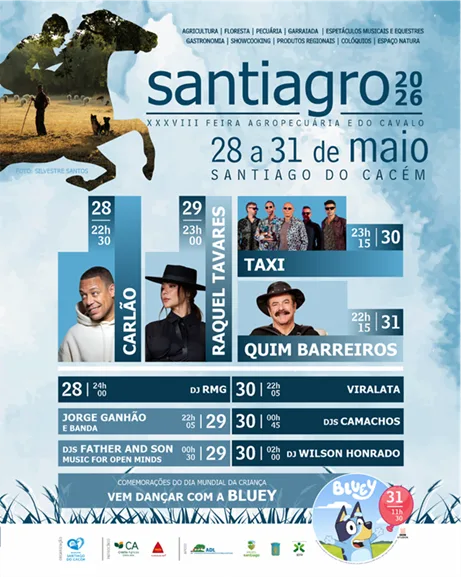 Santiagro 2026 regressa a Santiago do Cacém com cartaz musical de peso e foco na tradição