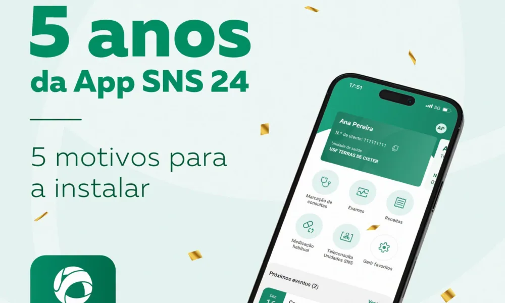 5 anos da App SNS 24. Obrigado a quem instalou, a quem recomendou e a quem nos a…