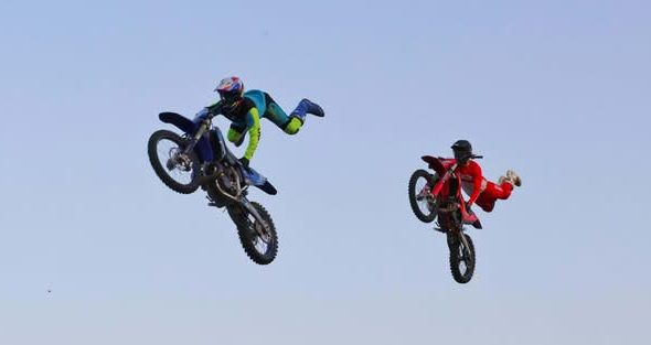 Público presente no Jardim do Fosso maravilhado com acrobacias aéreas realizadas…