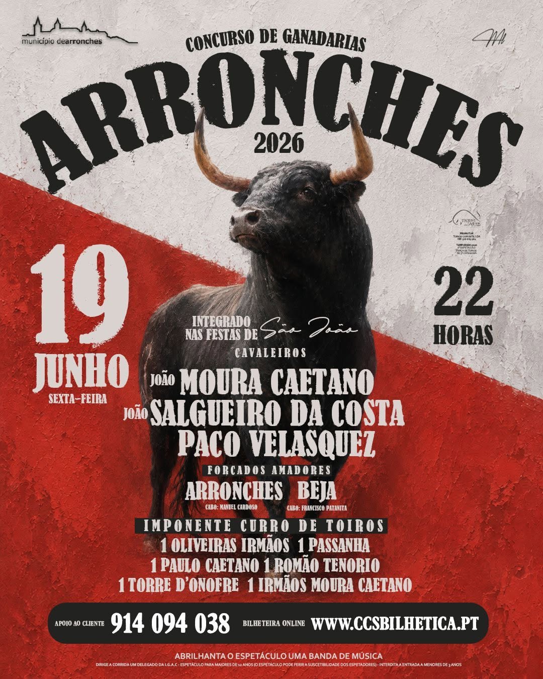 CORRIDA DE TOIROS

(Integrada nas Festas de São João)

Dia 19 de junho (sexta-fe…