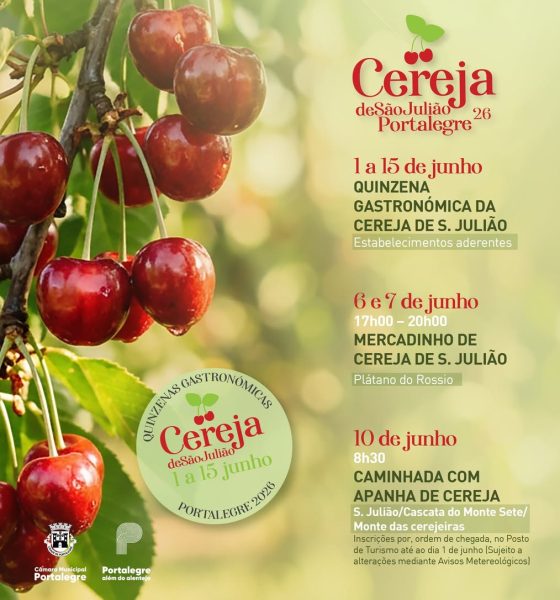 As cerejas de São Julião vêm à cidade 

Nos dias 6 e 7 de junho, entre as 17h00…