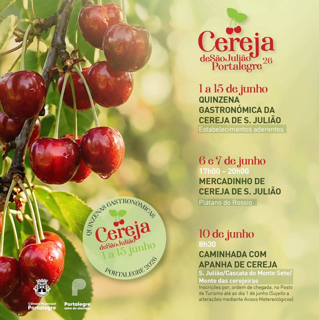 As cerejas de São Julião vêm à cidade 

Nos dias 6 e 7 de junho, entre as 17h00…
