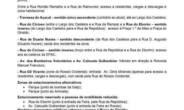 𝗜𝗡𝗙𝗢𝗥𝗠𝗔𝗖̧𝗔̃𝗢 
Rossio de S. Brás – Feira de S. João 2026

Condicionamentos na ci…