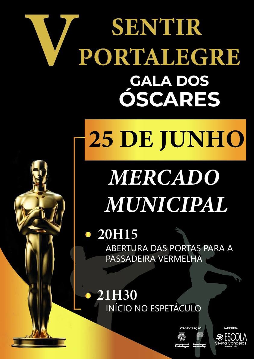 V Sentir Portalegre: Gala dos Óscares, dia 25 de junho, às 21h30, no Mercado Mun…