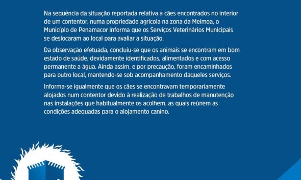 Nota Informativa: Situação dos Cães Encontrados na Freguesia de Meimoa

Na sequê…