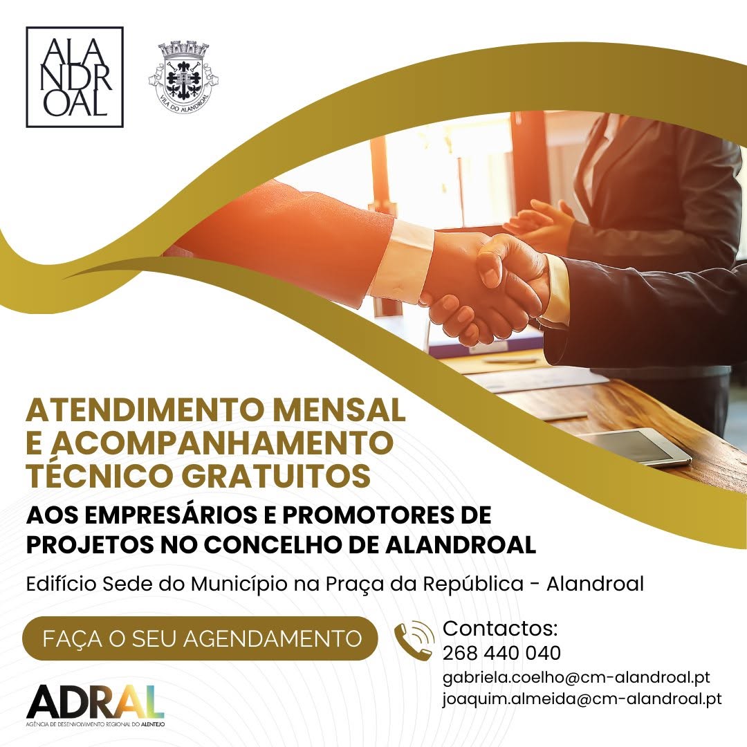 15 de junho | Apoio Empresarial Gratuito em Alandroal

Esclareça as suas dúvida…