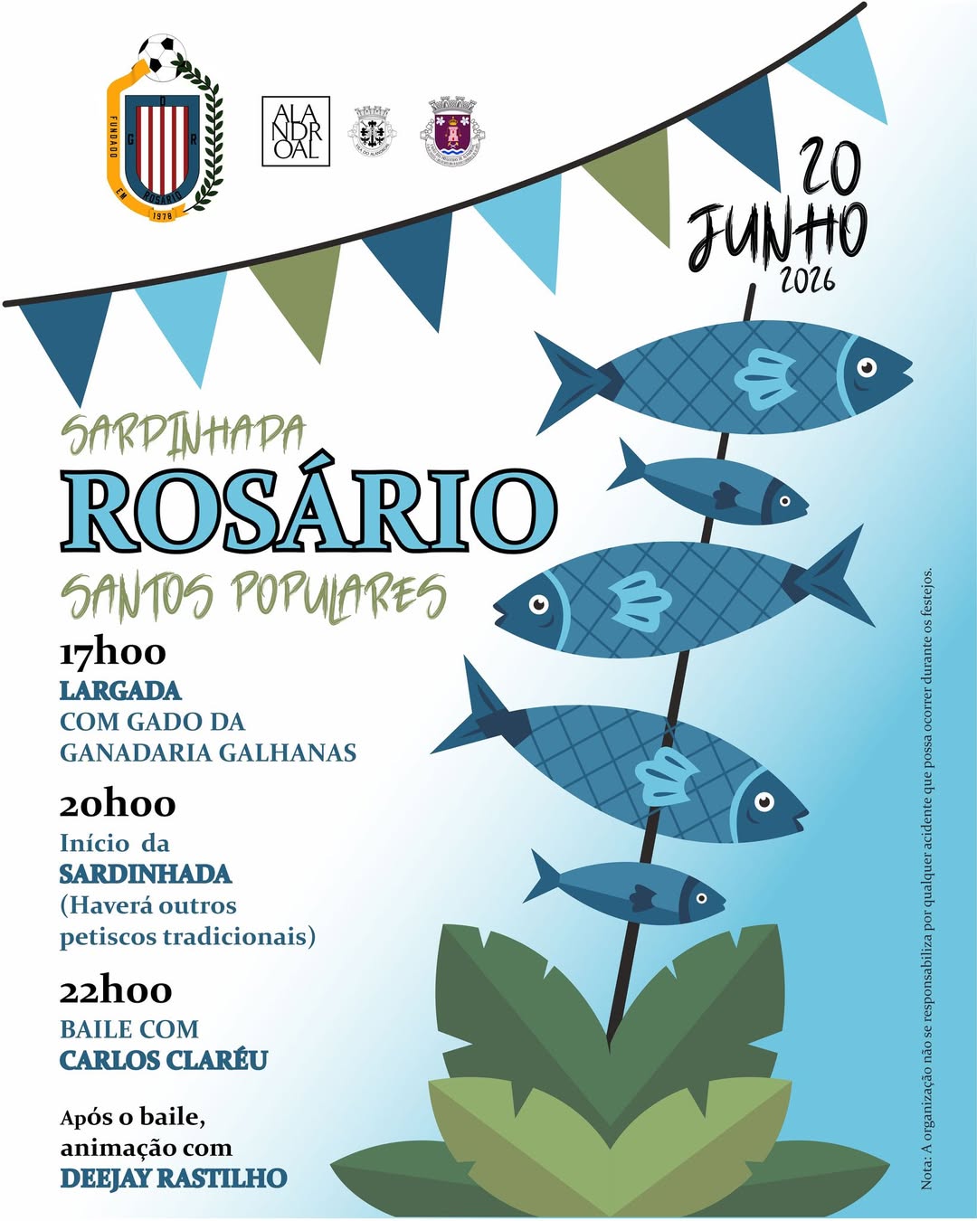 Sardinhada dos Santos Populares  
20 de junho

Rosário 

#alandroal
#alandroalum…
