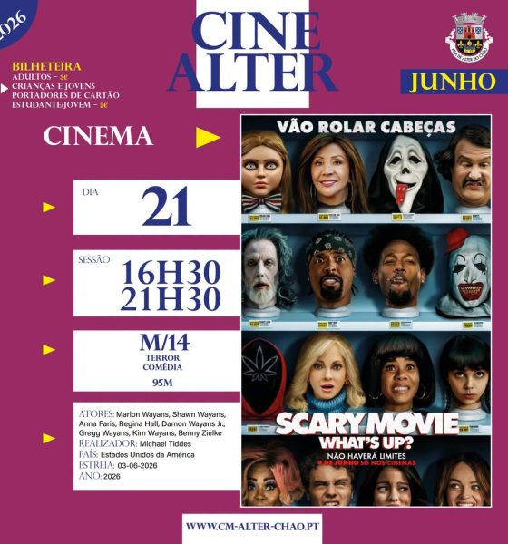 CINE ALTER
 21 JUNHO 

SCARY MOVIE 6 
Cineteatro de Alter do Chão – 16H30 e 21…