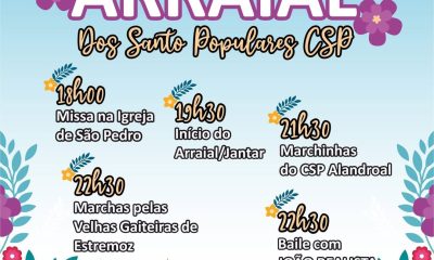 Arraial dos Santos Populares do CSP 
 19 de junho 

Junto ao Mercado Municipal, …
