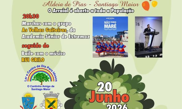 Santos Populares do Cantinho Amigo 
20 de junho

Aldeia das Pias, Santiago Maior…