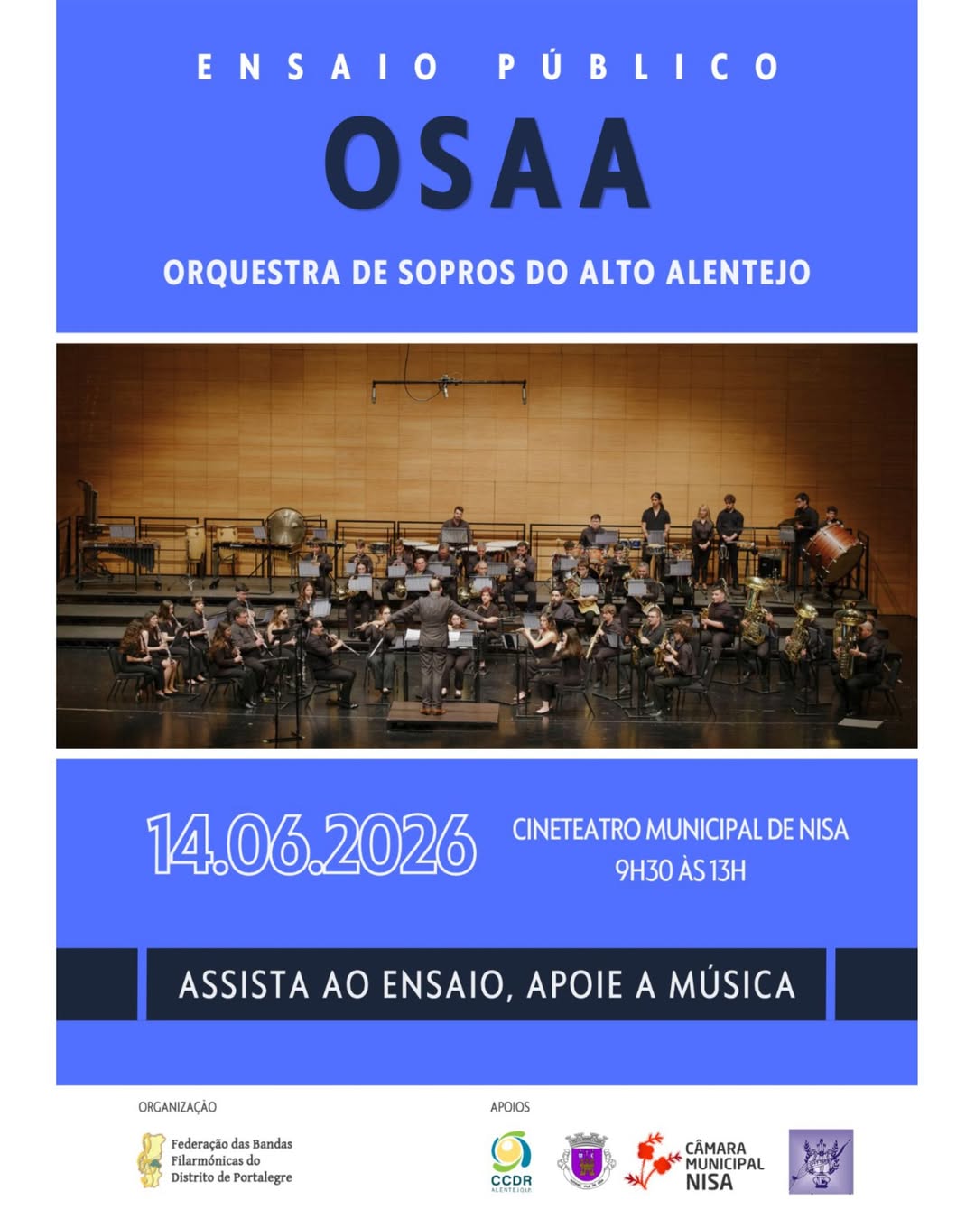 𝐄𝐧𝐬𝐚𝐢𝐨 𝐏𝐮́𝐛𝐥𝐢𝐜𝐨 𝐝𝐚 𝐎𝐒𝐀𝐀 𝐞𝐦 𝐍𝐢𝐬𝐚 

A música volta a ganhar vida no Cine-Teatro M…