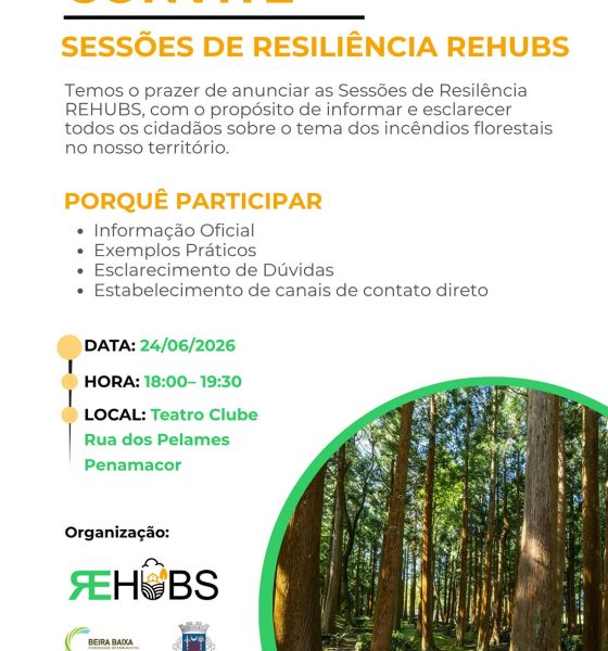 Penamacor acolhe Sessão de Resiliência REHUBS dedicada aos incêndios florestais
…