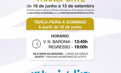 Transporte para as Piscinas Municipais

A Câmara Municipal assegura o transporte…