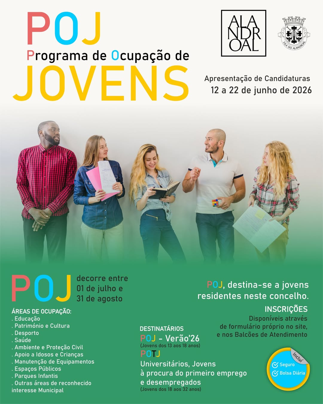 Programa de Ocupação de Jovens 

Destinatários: Jovens Residentes no Concelho. 
…